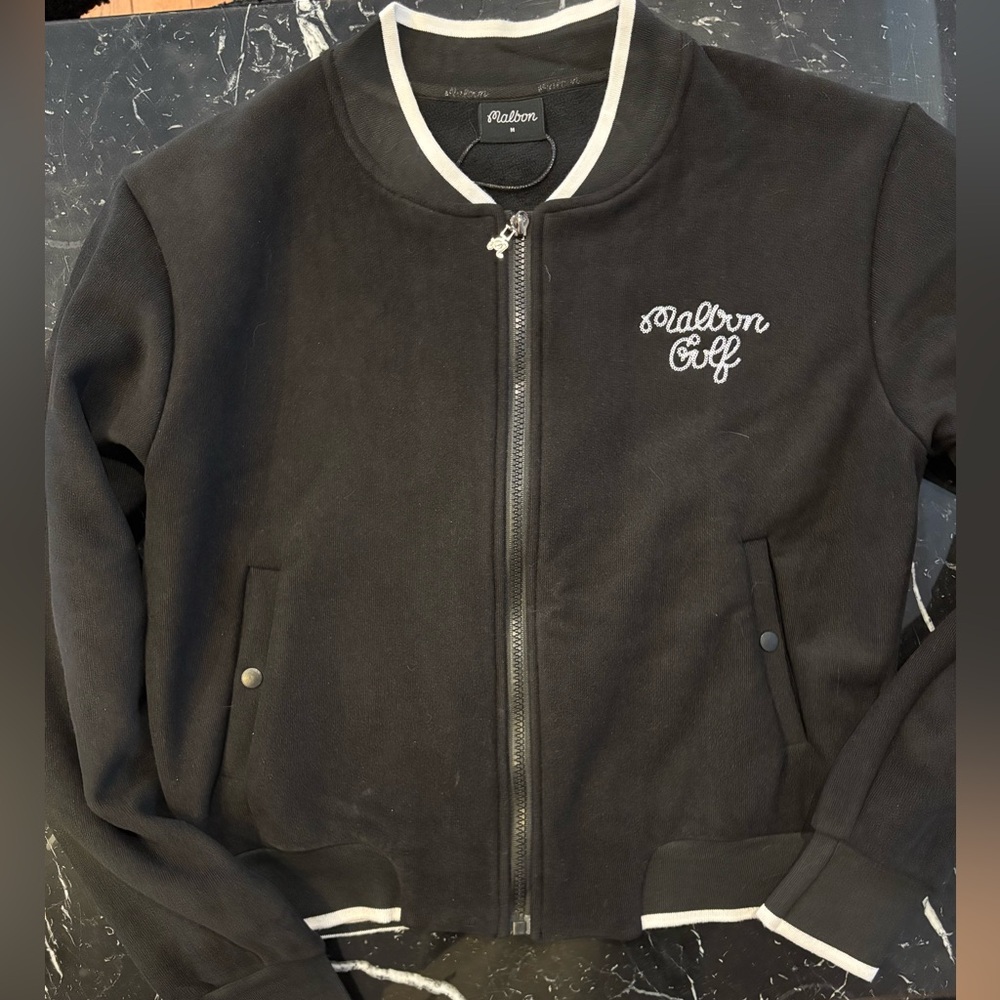 Malbon Golf Black Bomber Jacket